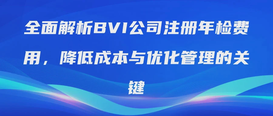 全面解析BVI公司注册年检费用，降低成本与优化管理的关键