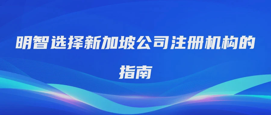 明智选择新加坡公司注册机构的指南