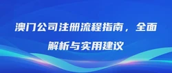 澳门公司注册流程指南，全面解析与实用建议