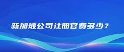 新加坡公司注册官费多少？