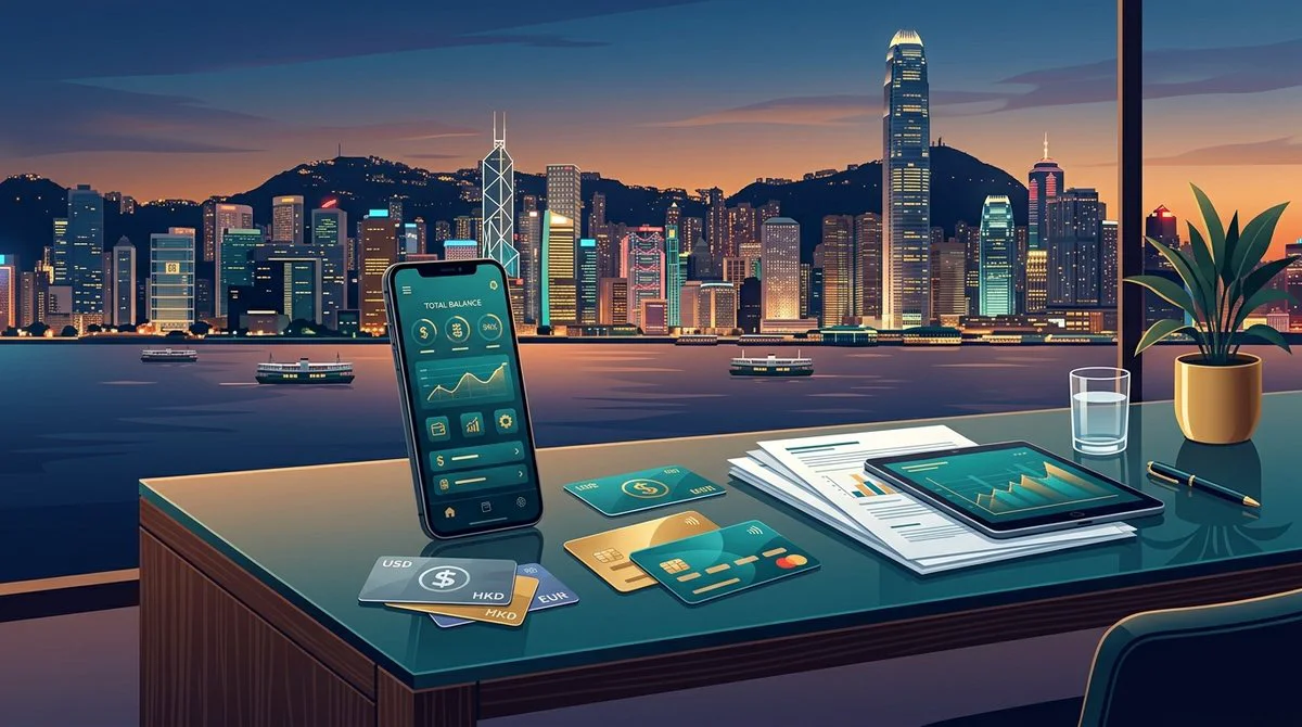 香港银行账户与多币种服务示意图